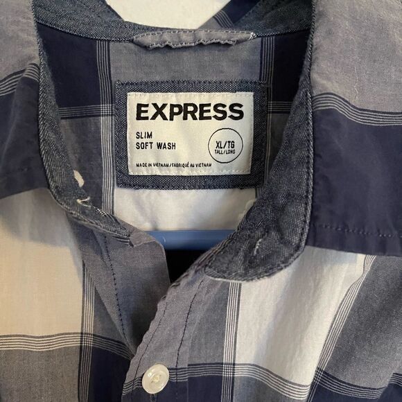 Express Slim Soft Wash Plaid Button Down Shirt - Picture 6 of 9